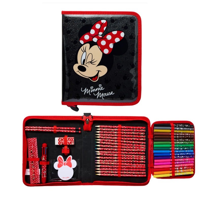 Smiggle Minnie Mouse Red Stress-Relief Backpack Set with Trolley Bag, Lunch Box, Pencil Case, Wallet & Water Bottle for  Girls - Image 2