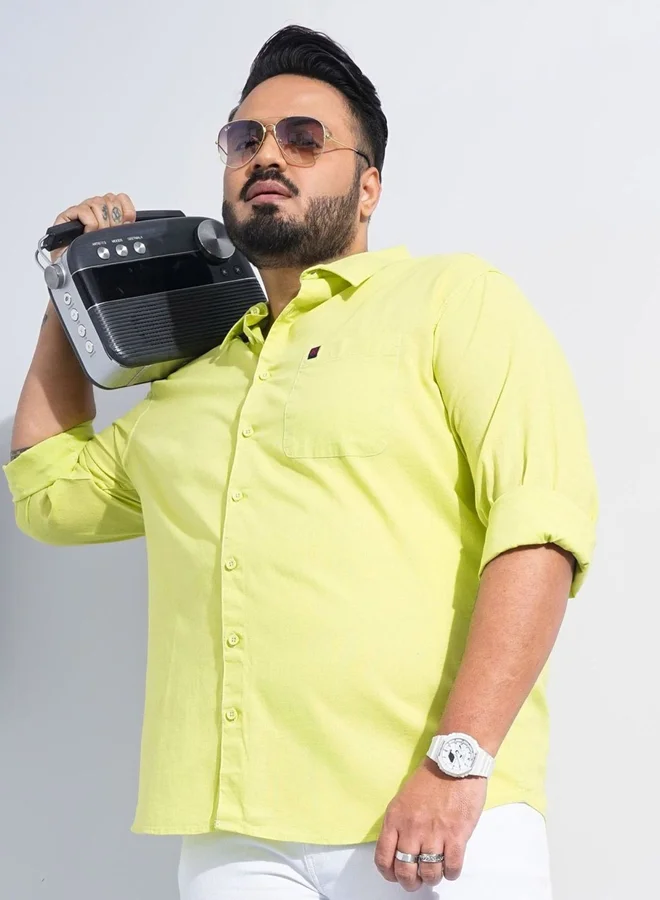 Take Two Plus Men Green Regular Fit Casual Shirt By HardSoda