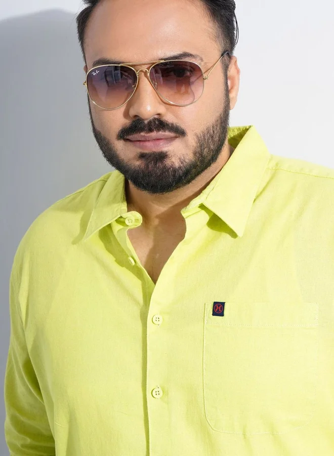 Take Two Plus Men Green Regular Fit Casual Shirt By HardSoda