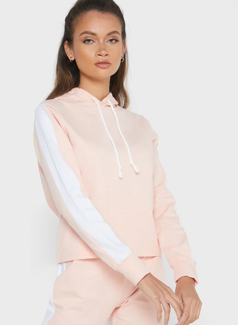 Ginger Colourblock Cropped Top Hoodie Set