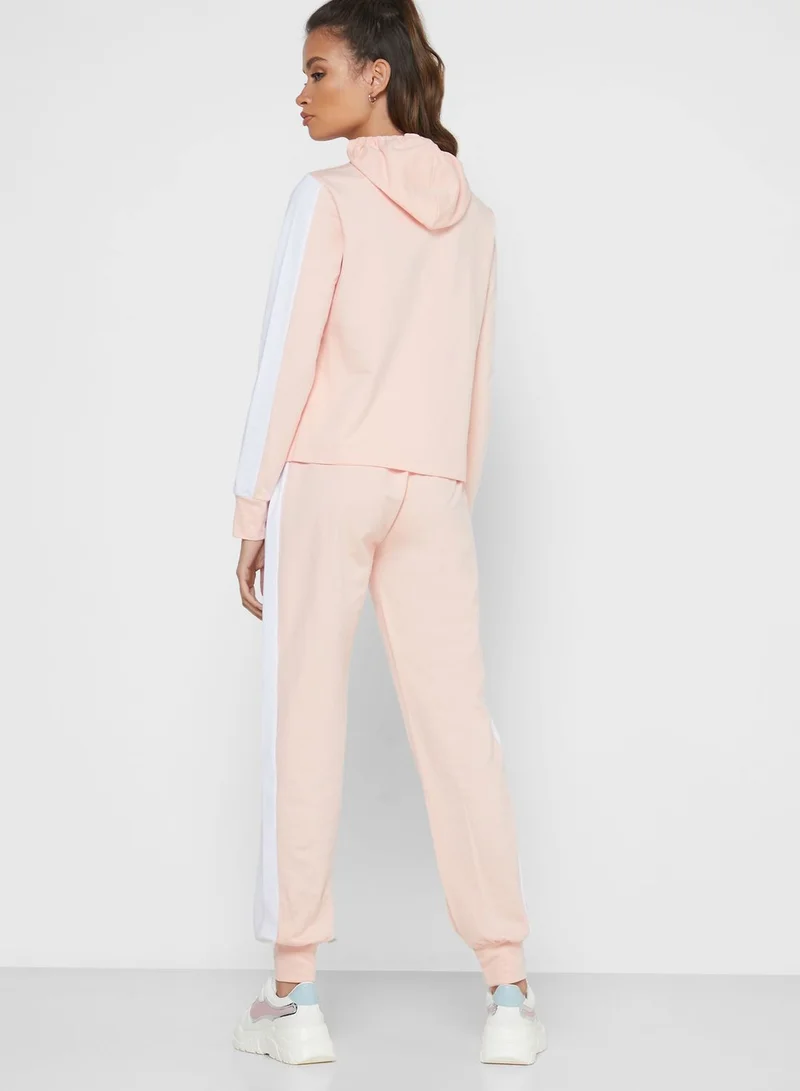Ginger Colourblock Cropped Top Hoodie Set