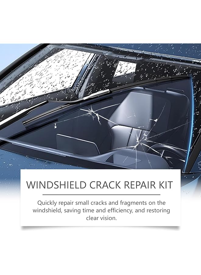 KASTWAVE Windshield Crack Repair Kit, Car Window Glass Liquid Repair Set, Cracks Gone Glass Kit Automotive Windscreen Tool For Fixing Chips, And Star Shaped Crack (30Ml) - Image 3