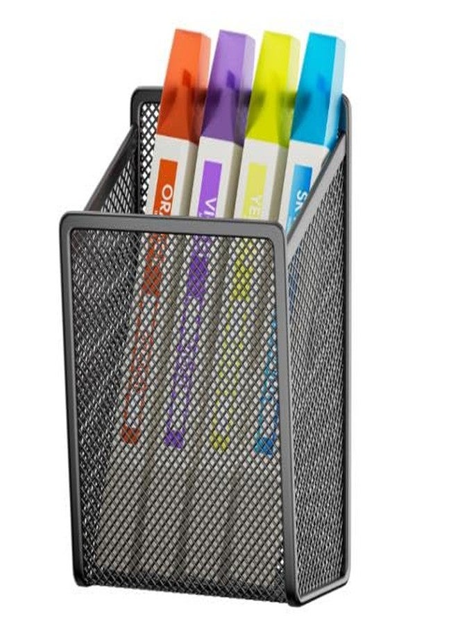 LUCYCAZ Magnetic Pen Holder - Single Magnetic Pencil Locker Holder Organizer, Strong Magnets Mesh Marker Holder Pen Basket for Whiteboard, Refrigerator and Locker - Image 3