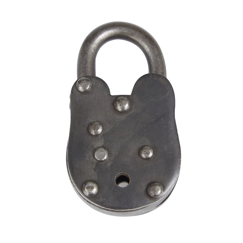 Deco 79 Brass Metal Lock And Key, 1" x 3" x 2", Dark Gray - Image 3