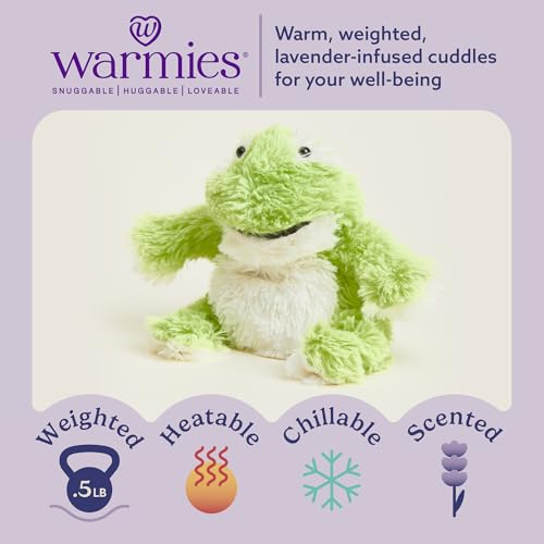warmies Junior Microwavable & Weighted Stuffed Animals, Frog - Heated Stuffed Animal Plushie for Warmth & Comfort - Cute Soft Plush Toys for Adults & Children (Boys, Girls, Babies & Toddlers) - Image 2