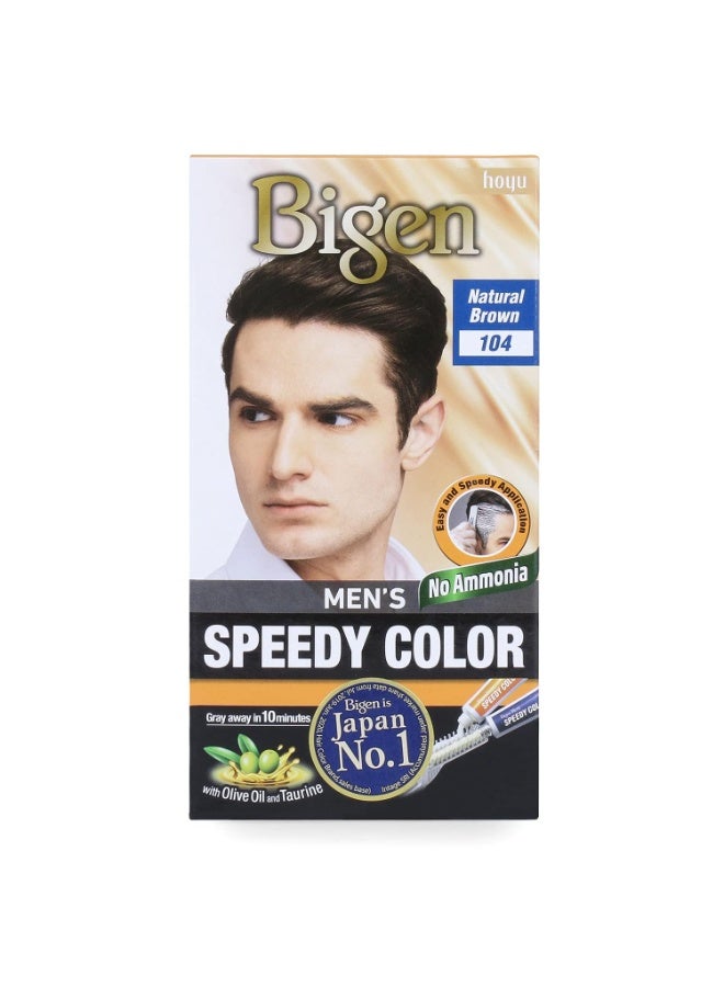 Bigen Bigen Men's Speedy Hair Color Natural Brown 40gm+40gm -104, 80g, (Model: 104.0) - Image 1