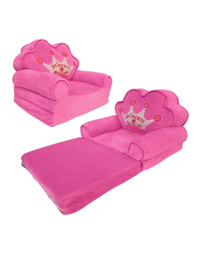 UKR Cartoon Children's Sofa - Plush Princess Pink Kids Chair | Non-Slip Armchair for Cozy Playtime and Relaxation (Pink) - Image 1