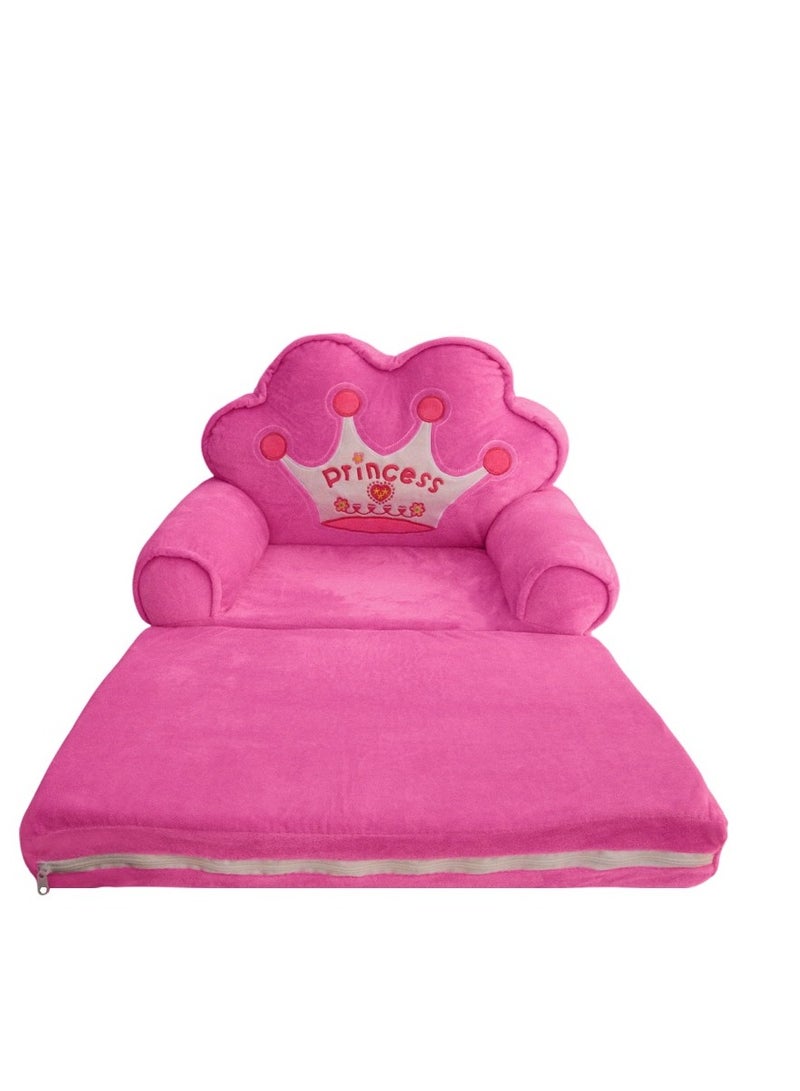 UKR Cartoon Children's Sofa - Plush Princess Pink Kids Chair | Non-Slip Armchair for Cozy Playtime and Relaxation (Pink) - Image 2