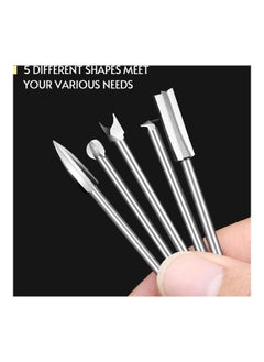 NIBEMINENT 5-Piece Wood Carving Engraving Drill Bit Set Silver  - Image 2