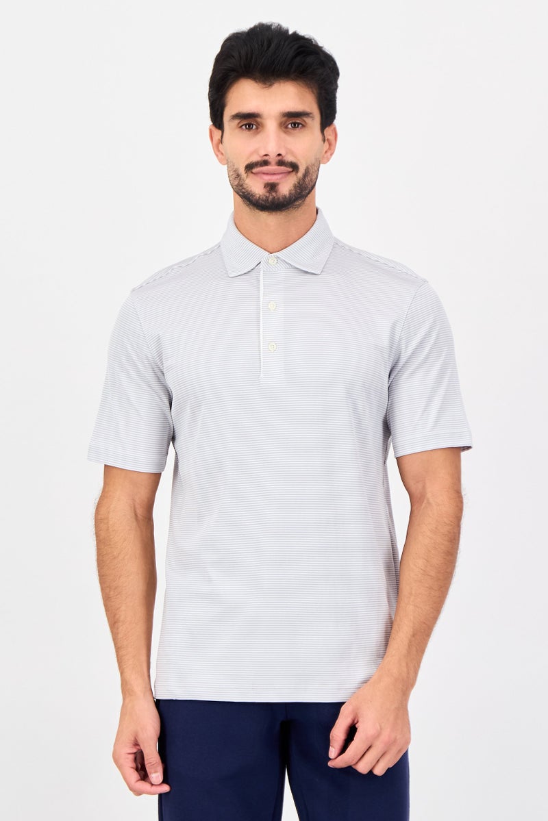 Greg Norman Men Sportswear Fit Short Sleeves Training Polo Shirt, White - Image 1