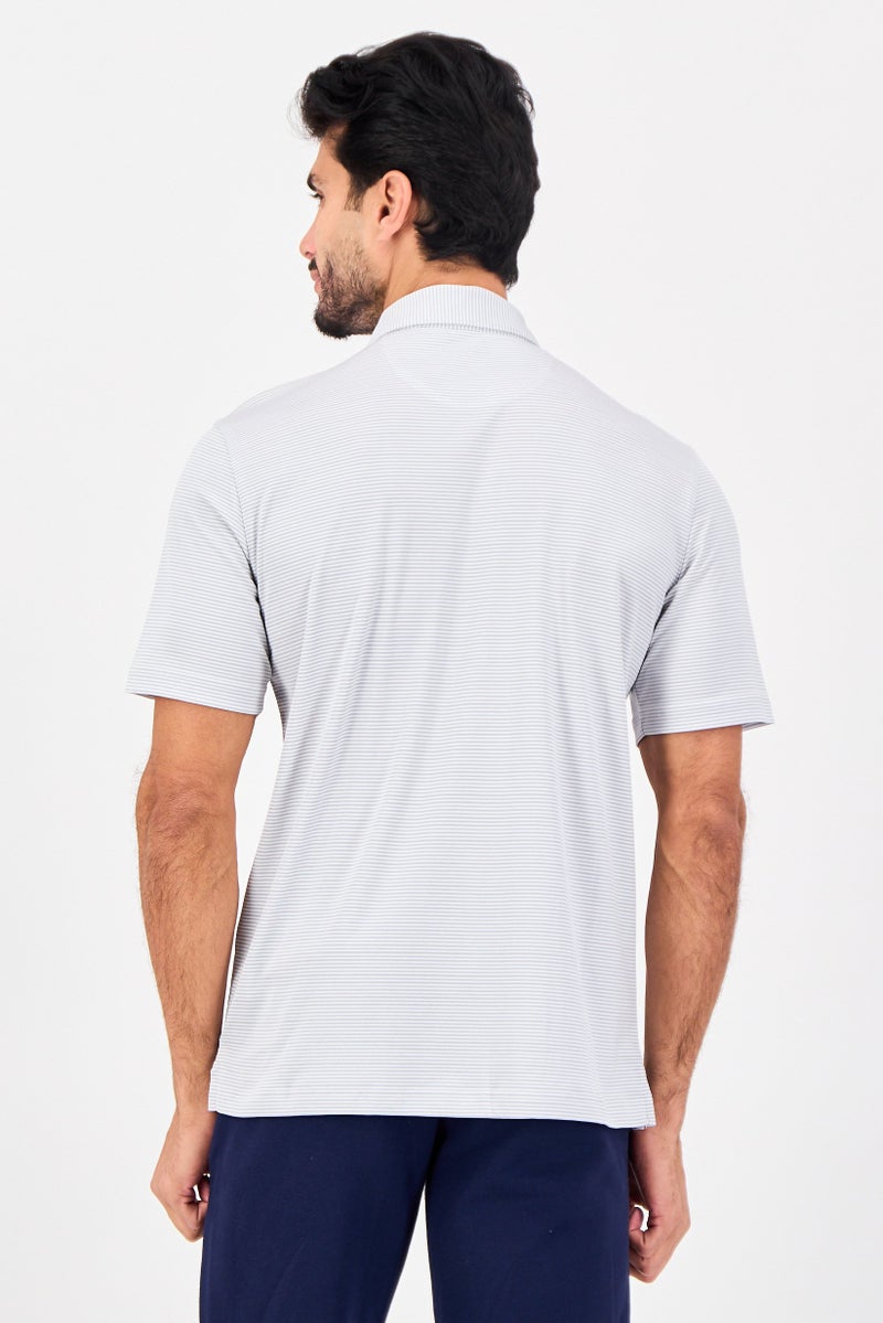 Greg Norman Men Sportswear Fit Short Sleeves Training Polo Shirt, White - Image 3