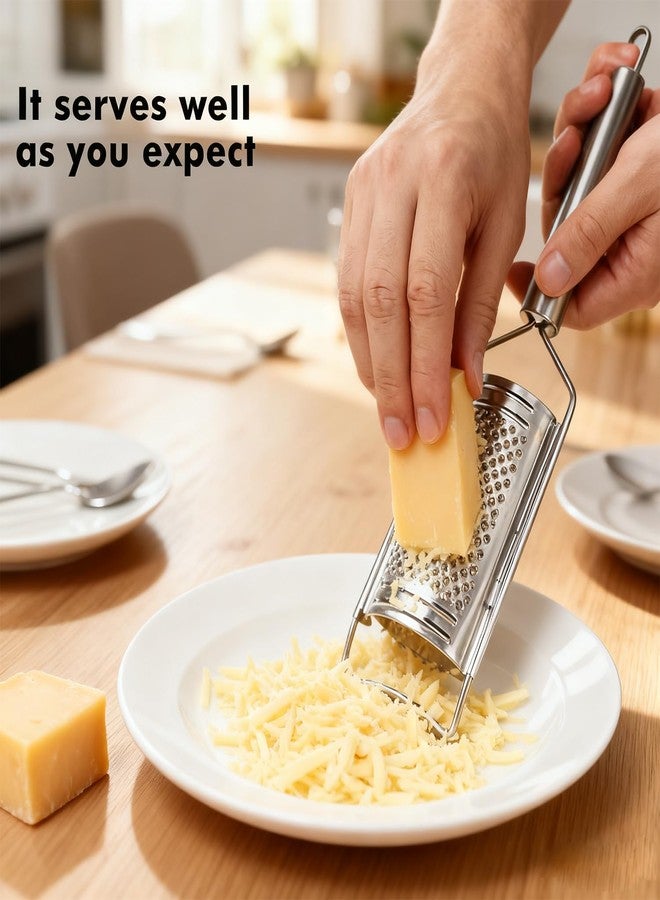 AIDOIT مبشرة جبن، مبشرة ليمون بمقبض، طقم مبشرات مطبخ من 5 قطع من الفولاذ المقاوم للصدأ للجبن والتوابل والزنجبيل والثوم والشوكولاتة والخضراوات والفواكه - Image 4
