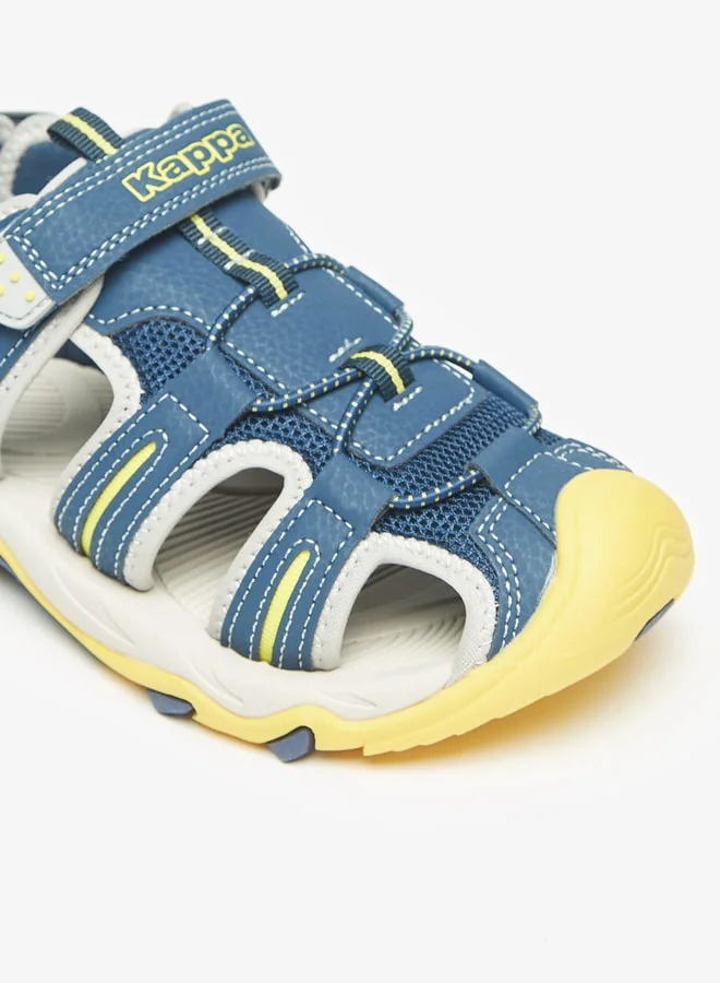 Kappa Boys' Paneled Sandals with Hook and Loop Closure