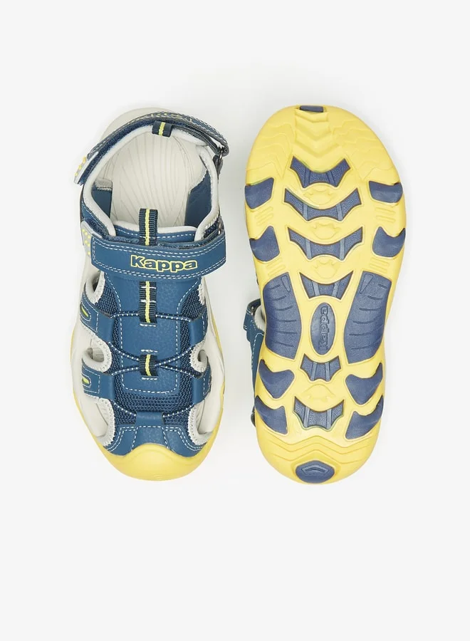 Kappa Boys' Paneled Sandals with Hook and Loop Closure