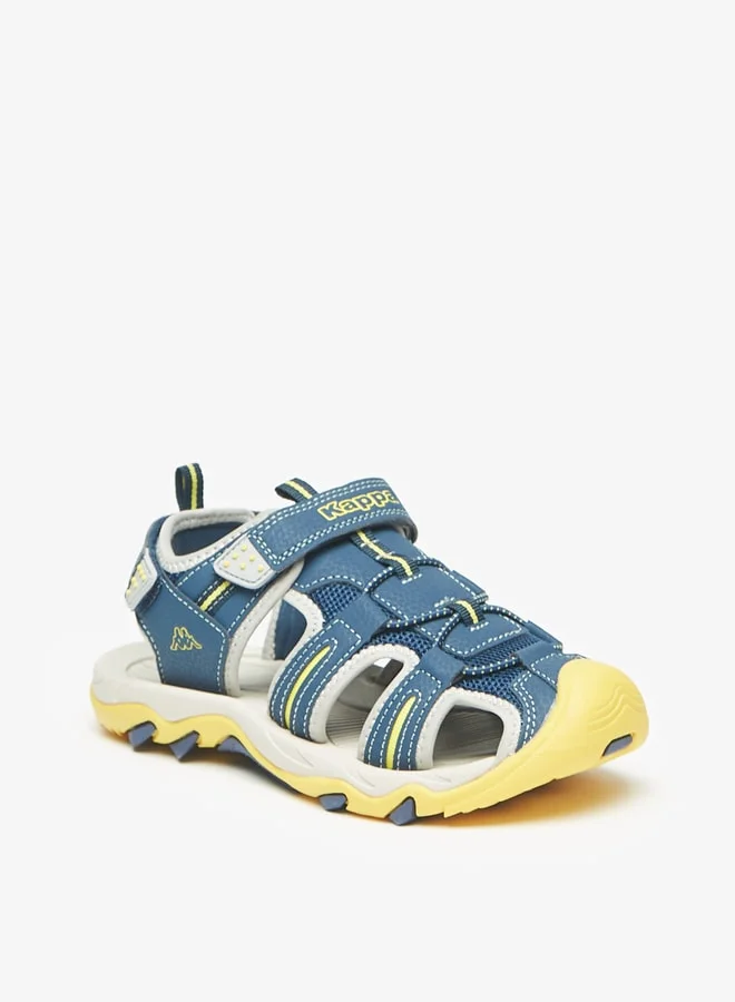 Kappa Boys' Paneled Sandals with Hook and Loop Closure