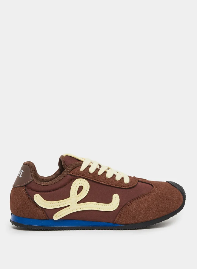 ستايلي Styli Logo Detail Lace Up Sneakers