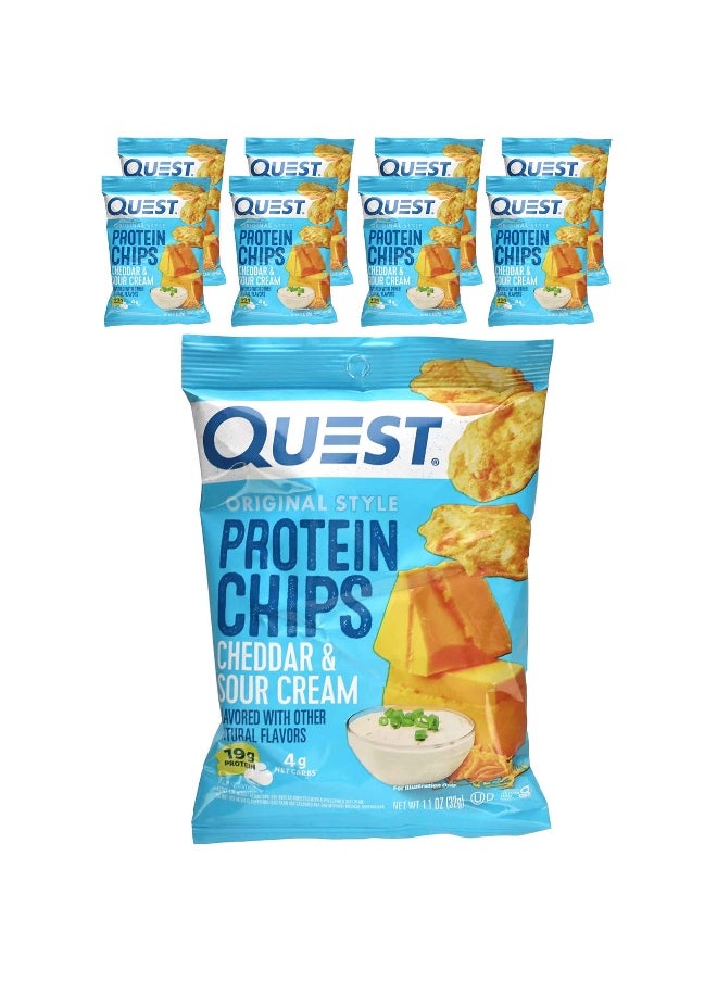 QUEST NUTRITION Quest Nutrition, Original Style Protein Chips, Cheddar & Sour Cream, 8 Bags, 1.1 oz (32 g) Each 