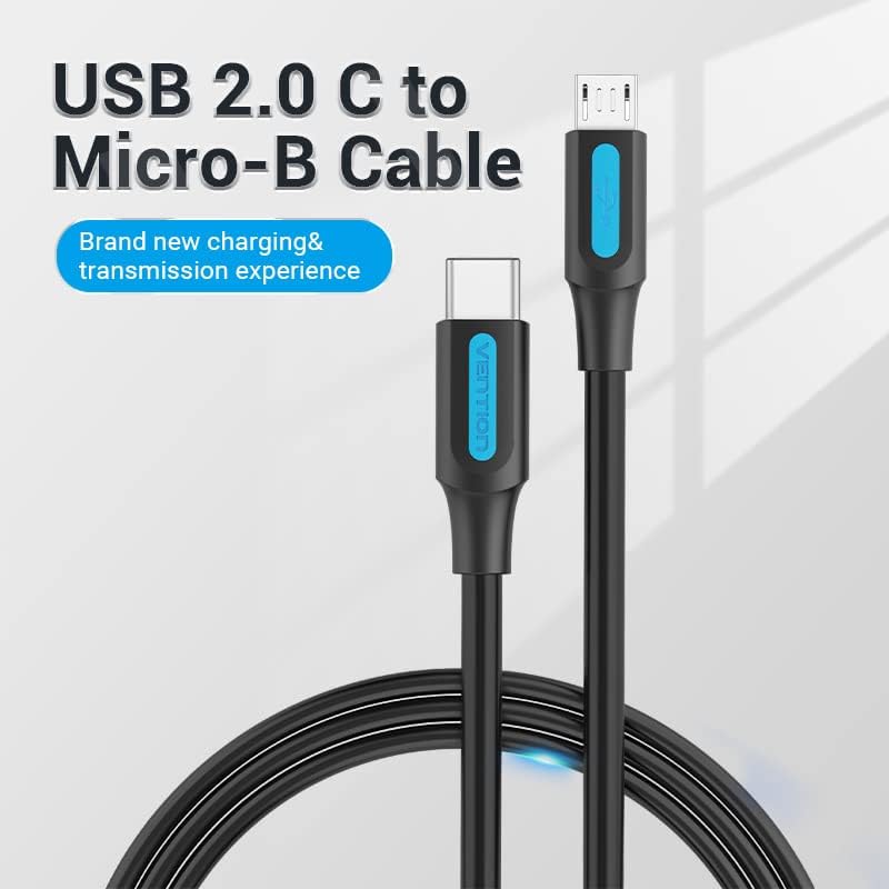 كابل VENTION من USB-C إلى Micro-B موصل من النوع C إلى Micro-B لأجهزة Samsung وHuawei وXiaomi وMeizu وMacBook وXiaomi Notebook (من C إلى Micro-B، 0.5 م) - Image 2