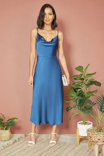 Yumi Cowl Neck Midi Dress