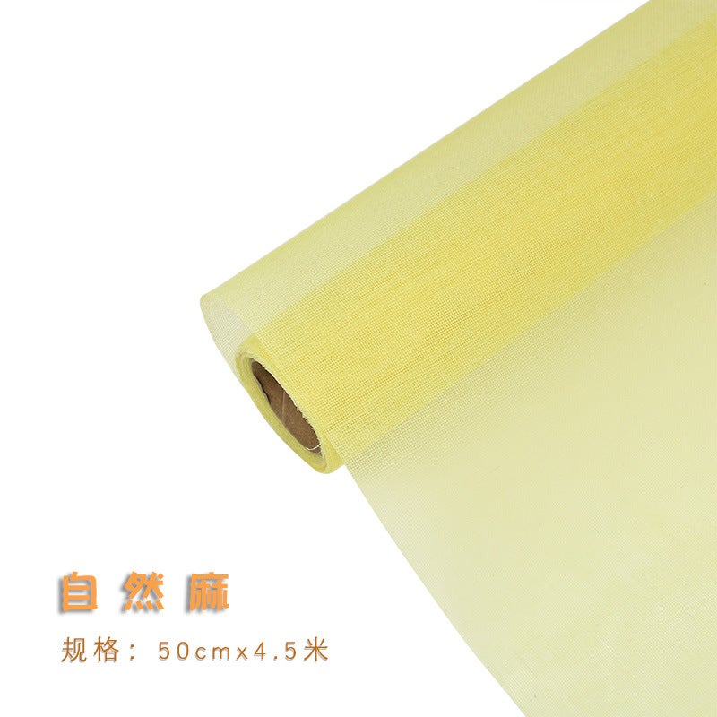 Linen Colored Linen Rolls, Flower Packaging, Bouquet Packaging Net Materials, Kindergarten Decoration, Pastoral Style Linen Rolls - Image 1