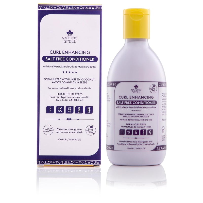 Nature Spell Curl Enhancing Conditioner for Curly Hair, 10.14 Fl Oz, Deep Conditioner for Curly Hair, Infused with Rice Water and Linseed