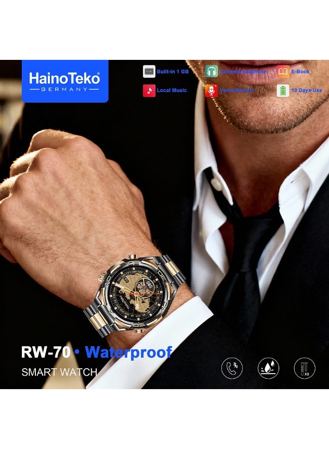 Haino Teko RW-70 AMOLED Waterproof Smart Watch with 1GB Built-in Storage 10-Day Battery and 3 Pair Straps Designed for Men - Image 3