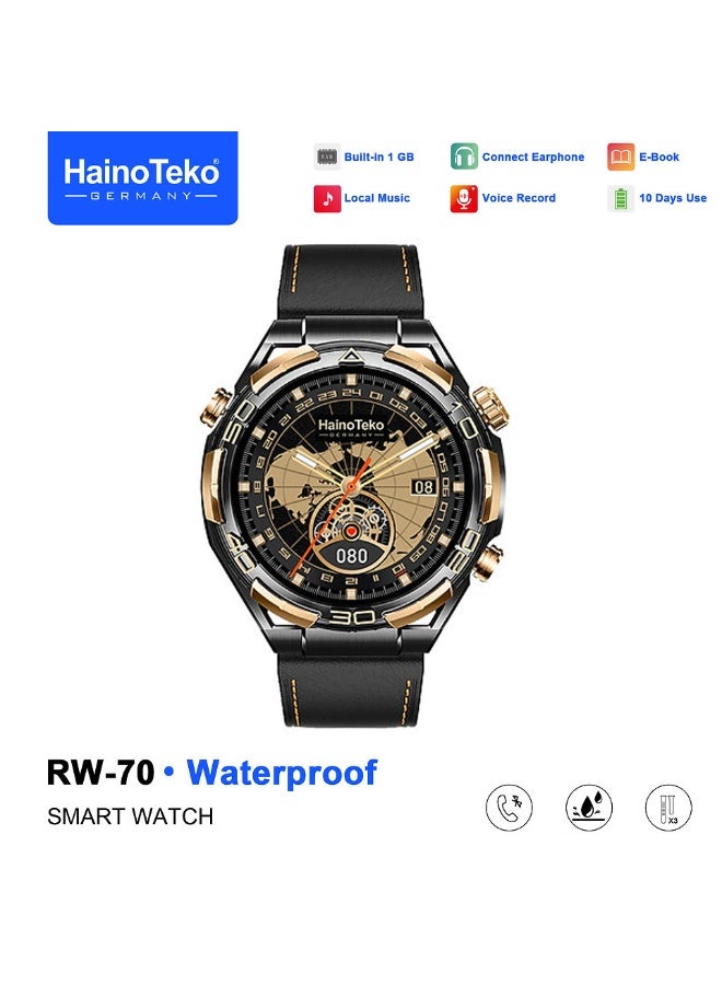 Haino Teko RW-70 AMOLED Waterproof Smart Watch with 1GB Built-in Storage 10-Day Battery and 3 Pair Straps Designed for Men - Image 2