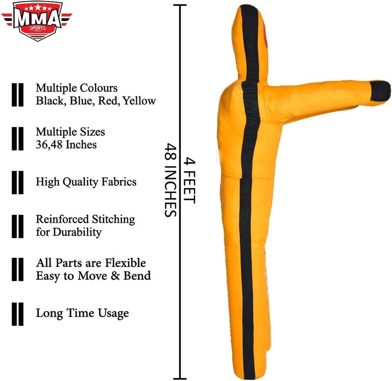 MMA Kids JIU Jitsu Grappling Dummy Youth Wrestling Practice Dummy for BJJ Karate Boxing Throwing Kick Practice - 4 FEET -UNFILLED, 48 Inch - Image 2