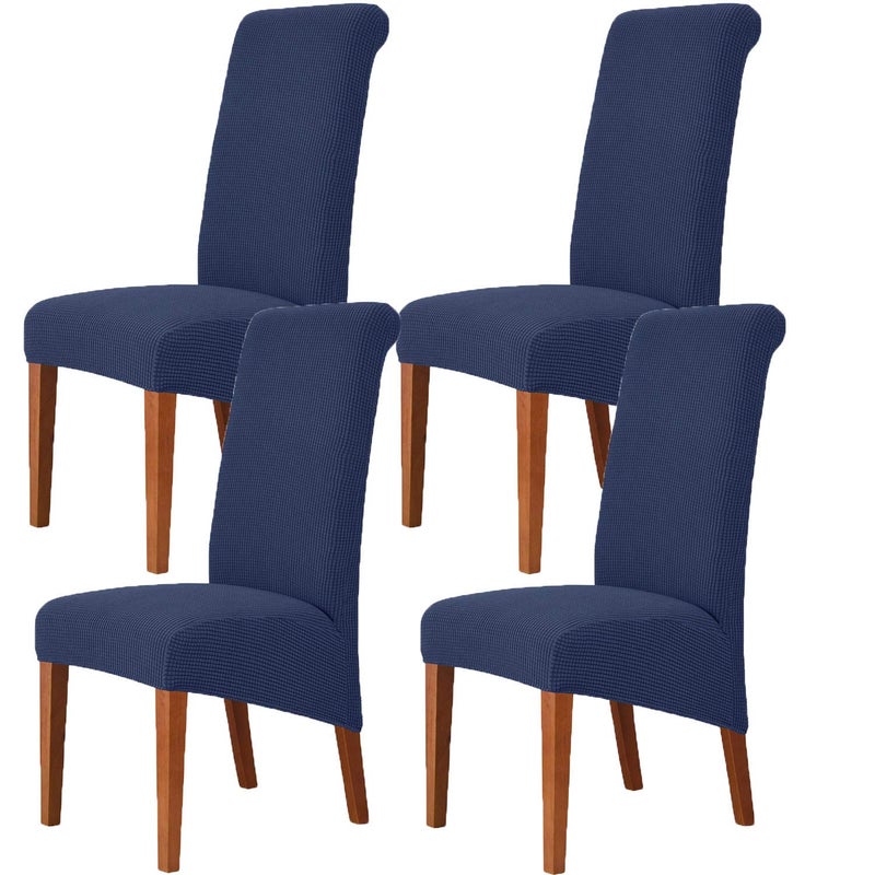 Deisy Dee Stretch XLOversized Soft Spandex Extra Large Dining Room Chair Covers for Kitchen DiningRemovable Washable Chair Protectors Slipcovers Navy 4