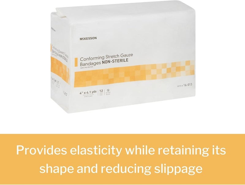 McKesson Conforming Stretch Gauze Bandages NonSterile 4 in x 4 110 yds 12 Count - Image 3