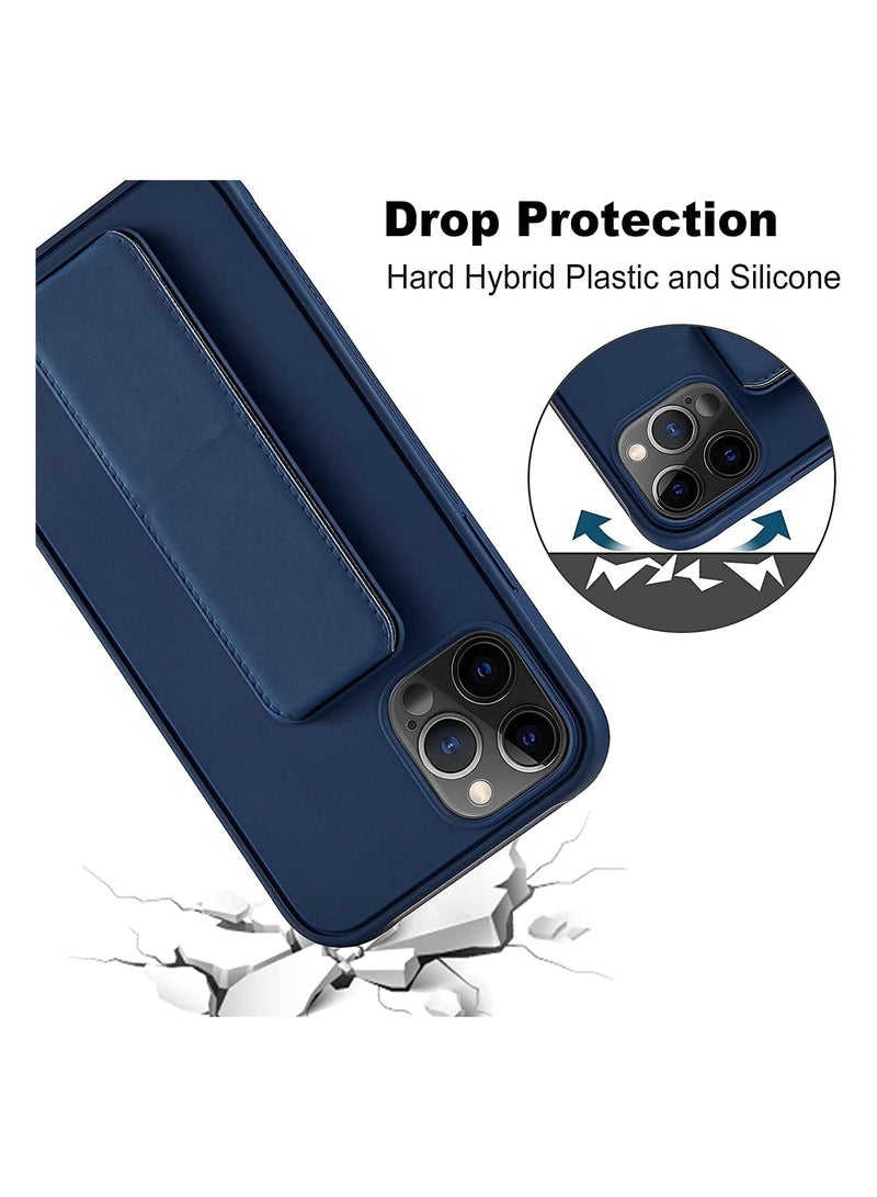 Case Compatible with 14 Pro, Magnetic Stand and holder, Premium Silicone Hand Strap and Grip and Multi Stand, Car Mount Kickstand Case Finger Grip Strap Cover - Image 4