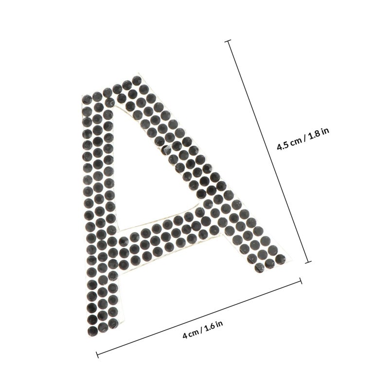 Black Rhinestone Alphabet Iron On Patches 26 Pieces DIY Clothing Decoration - Image 3