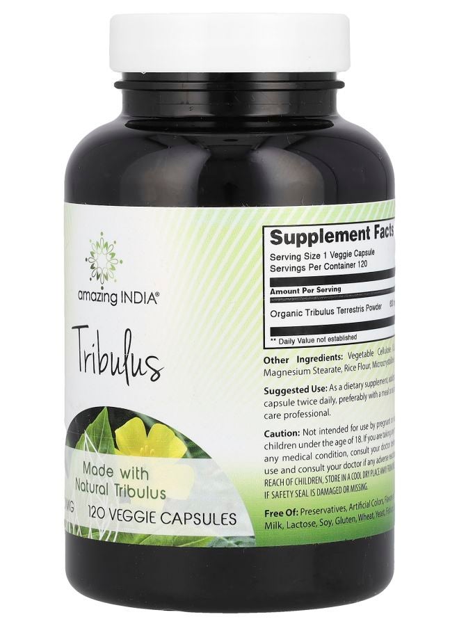 Amazing India Tribulus 630 mg 120 Veggie Capsules - Image 2