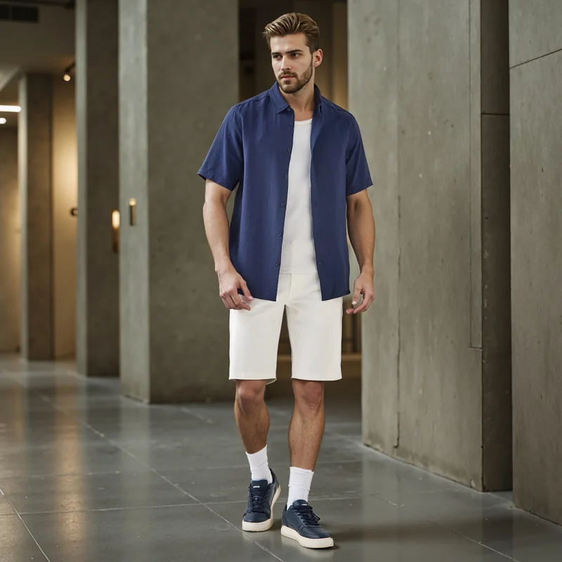 Splash FAV Regular Fit Crinkle Textured Collared Shirt