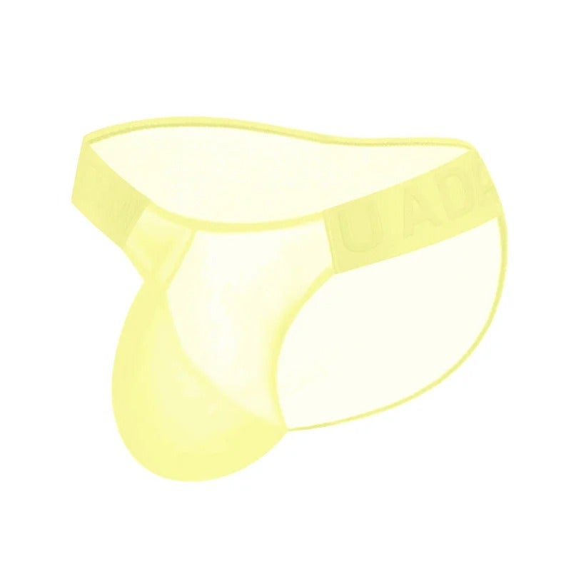 Orlvs Men's Low-Rise Briefs – Chinese-Style Transparent Waistband, Breathable Cotton Underwear for Everyday Comfort