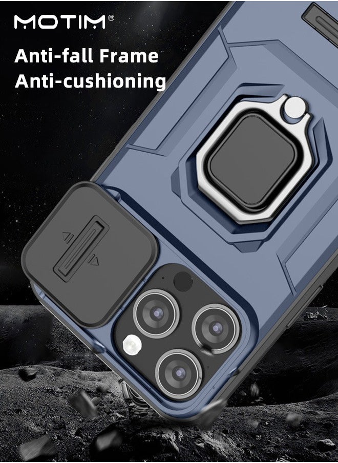 Motim iPhone 15 Pro/iPhone 15 Pro Max Case with Slide Camera Cover and Invisible Stand, Phone Case Cover for iPhone 15 Pro/15 Pro Max with Magnetic Car Mount Holder, Top Grade Heavy Duty Protective Kickstand  - Image 2