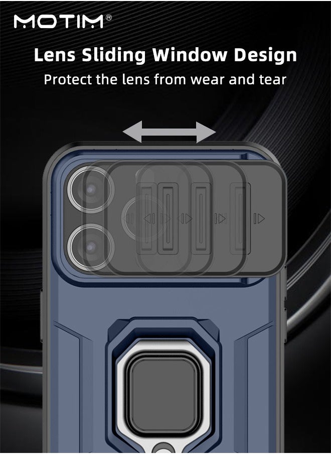 Motim iPhone 15 Pro/iPhone 15 Pro Max Case with Slide Camera Cover and Invisible Stand, Phone Case Cover for iPhone 15 Pro/15 Pro Max with Magnetic Car Mount Holder, Top Grade Heavy Duty Protective Kickstand  - Image 4
