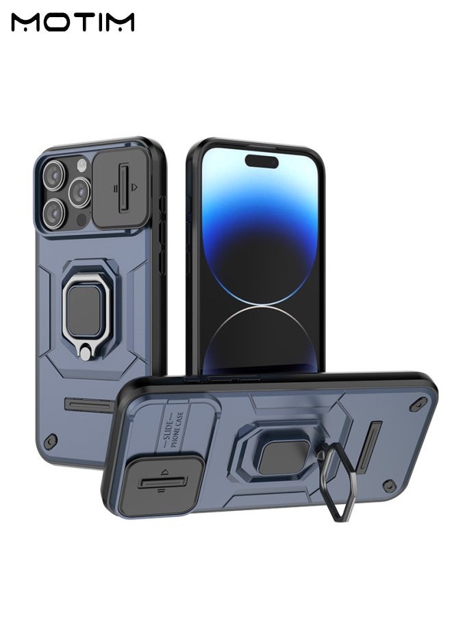 Motim iPhone 15 Pro/iPhone 15 Pro Max Case with Slide Camera Cover and Invisible Stand, Phone Case Cover for iPhone 15 Pro/15 Pro Max with Magnetic Car Mount Holder, Top Grade Heavy Duty Protective Kickstand  - Image 1