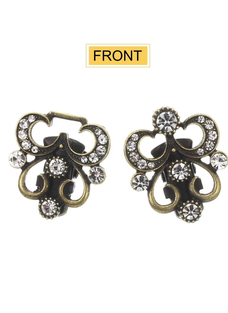 Vintage Sweater Clips, 2 Pieces Cape Cloak Clasps, Retro Cardigan Clips, Shawl Collar Clasps, and Dress Shirt Brooch Clips, Stylish Accessories for Women and Girls, bronze - Image 5