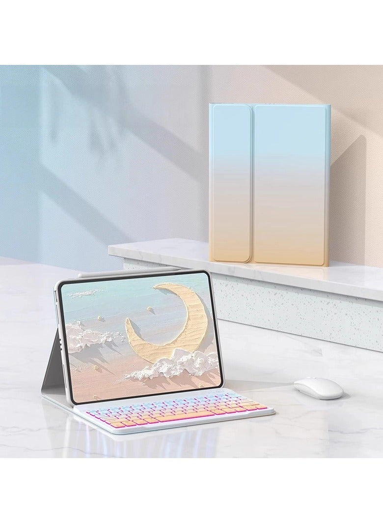 Suitable for Honor Pad V9 keyboard protective case, gradient leather case with mouse, precise fit and easy to use.