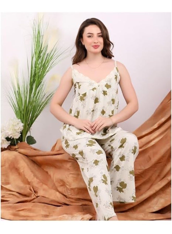 Women's Strappy Pajamas – Summer Sleepwear Set in Lightweight and Comfortable Fabric – Suitable for Peaceful Sleep (code 2051) AB - Image 3