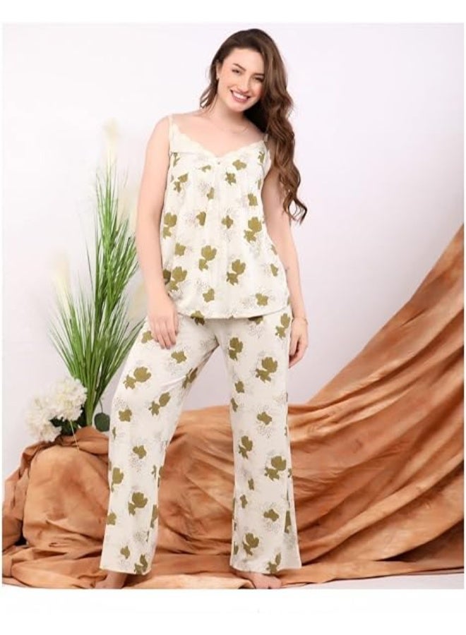 Women's Strappy Pajamas – Summer Sleepwear Set in Lightweight and Comfortable Fabric – Suitable for Peaceful Sleep (code 2051) AB - Image 1