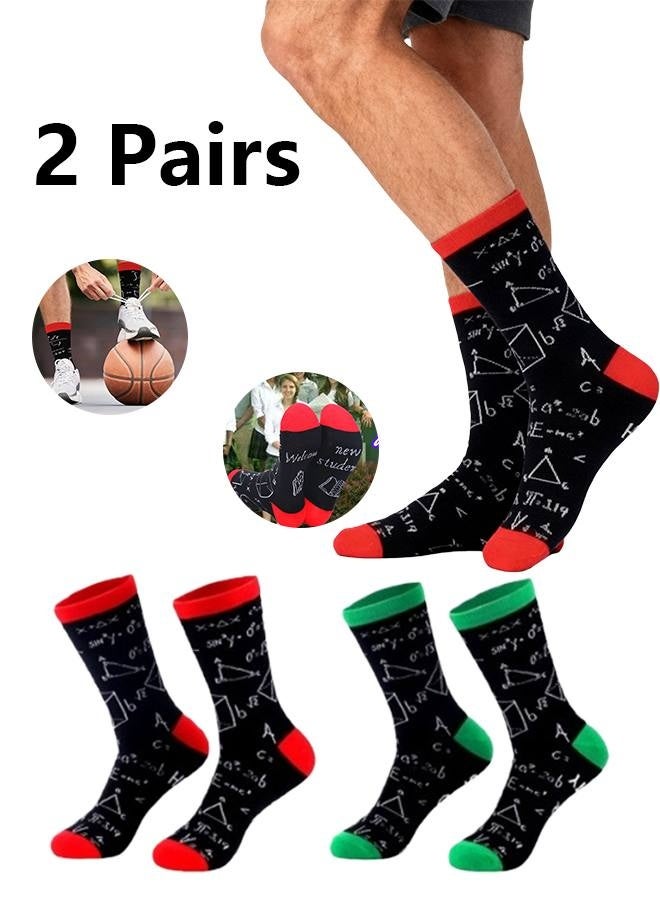 زوجان من جوارب الرياضيات المضحكة، هدايا تقدير للمعلمين للرجال والنساء، جوارب مدرسي الرياضيات، هدايا ... - Image 1