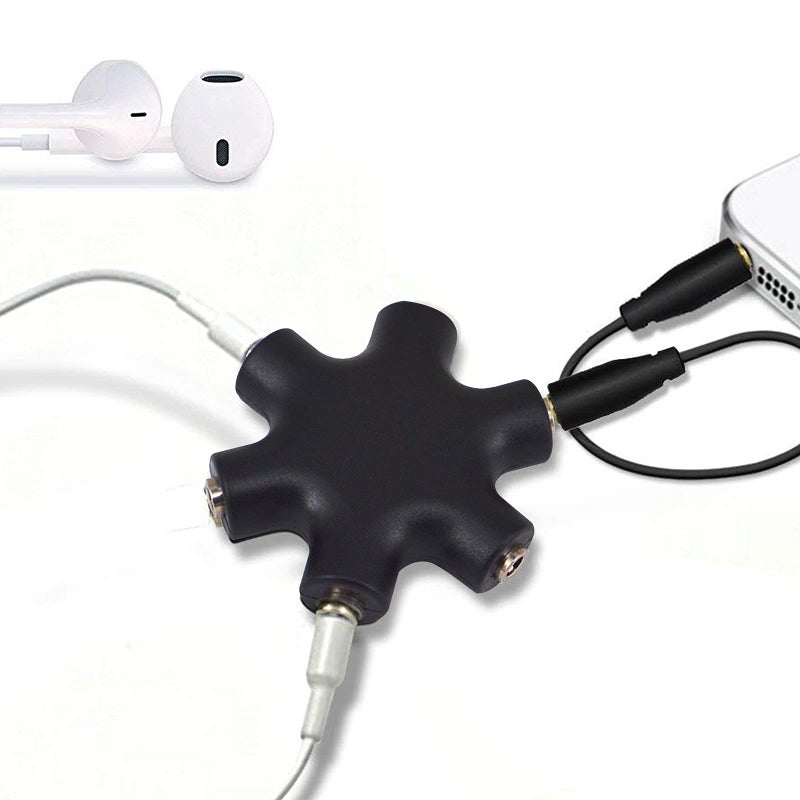 Onelinkmore Headphone Splitter - 5-Jack 3.5mm Audio Stereo Adapter for Headsets, Earbuds, Earphones - 1 Male to 4 Female With Stereo Cable - Image 3