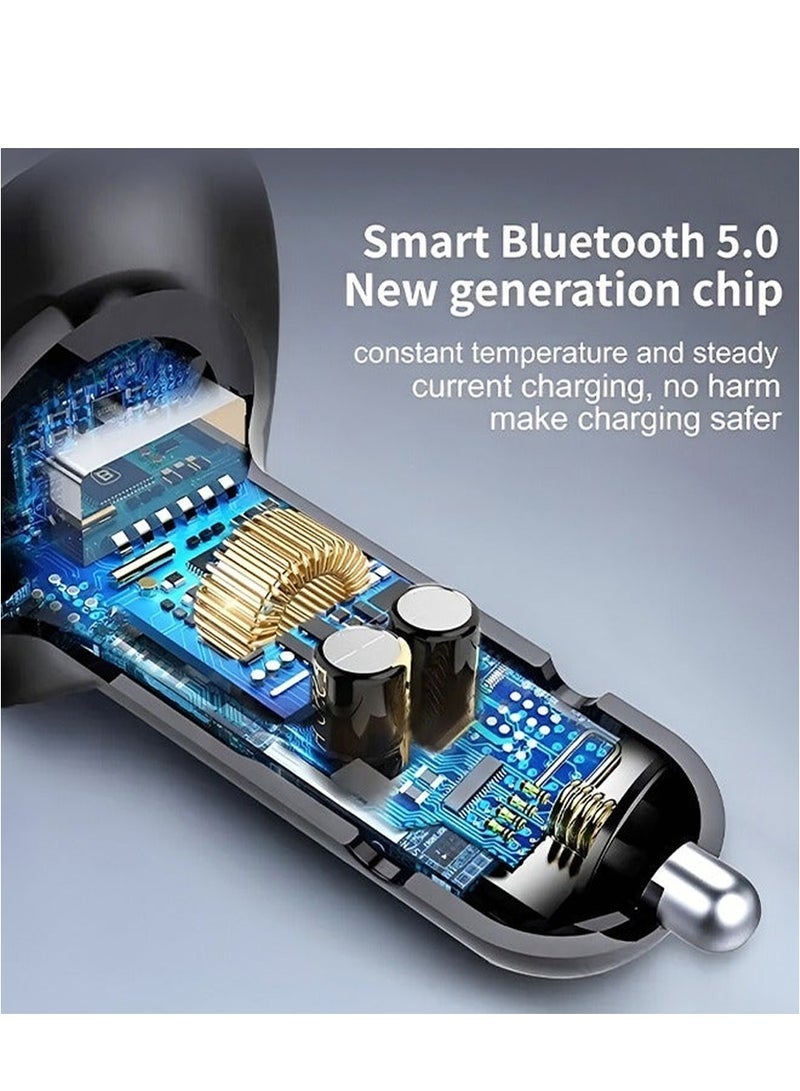 general Bluetooth FM Transmitter for Car,Bluetooth 5.0 Car Adapter,QC 3.0 Charging,7 Color LED Backlit,Dual USB Port,Handsfree Call,Wireless Radio Receiver,Supports TF Card/U-Disk - Image 5