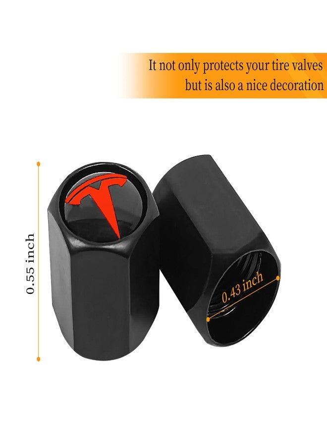 Eaglewireless 5 Pack Tire Valve Stem Caps Leakproof Aluminum Tire Valve Caps with Rubber O-Rings Compatible with for Tesla Model 3, S, X, Y (Red Logo) - Image 4