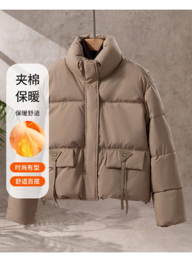 Fapai Autumn Winter Women's Cotton Jacket Short Stand Collar Puffer Coat Women's High-end Stylish - Image 1
