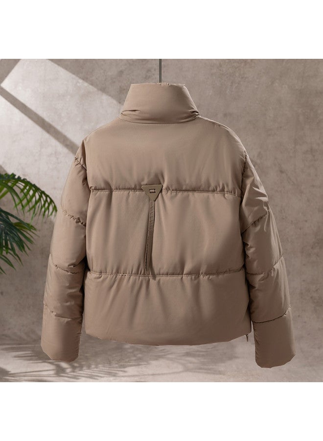 Fapai Autumn Winter Women's Cotton Jacket Short Stand Collar Puffer Coat Women's High-end Stylish - Image 3