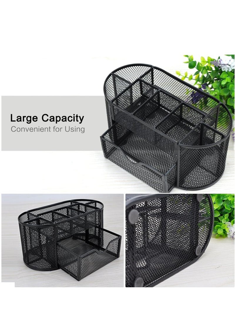 تقسيم متعدد الوظائف شبكة سطح المكتب التشطيب حامل القلم القرطاسية تخزين الحاويات مربع - Image 4