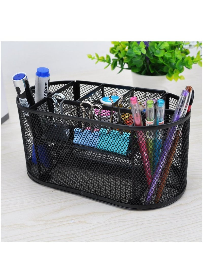 تقسيم متعدد الوظائف شبكة سطح المكتب التشطيب حامل القلم القرطاسية تخزين الحاويات مربع - Image 3